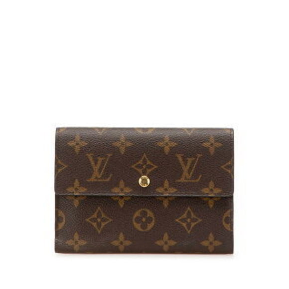 Louis Vuitton Monogram Porte Tresor Papier Long Wallet Brown Leather - Picture 1 of 8